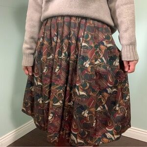 JONES NEW YORK equestrian print pleated skirt